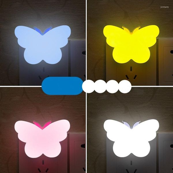 Lampes de table 1 pcs US Plug LED Capteur Contrôle Mini Papillon Veilleuse Sombre Enfants Chambre Chevet Enfants Lampe Bébé Dormir Veilleuse