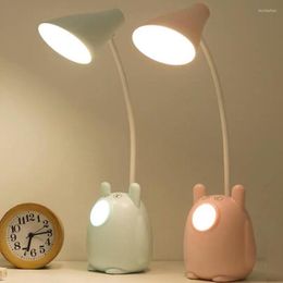 Tafellampen 1set LED BEDBADBADE Nachtlichten Kinderen Oogbescherming Desktoplamp USB Opladen 3 Gear Book Light Lighting