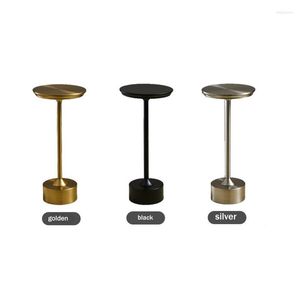 Lampes de table 1 Set Simple Rétro Lampe de Bureau Restaurant Bar Décor Tactile USB Rechargeable Lumière Ambiante Or