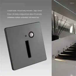 Lámparas de mesa 1W Sensor Luz de escalera Detección de movimiento Lámpara de aplique de pared Luces nocturnas automáticas Luz de pie empotrada Escalera de paso Dormitorio Armario