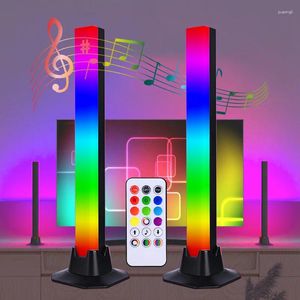 Tafellampen 2 Pack RGBIC LED LICHT 30 CM Room Decor Mood Night Music Ambient Lamp Desktop Pick -up voor tv -pc -gaming