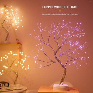 Lámparas de mesa 20 pulgadas Bonsai Tree Light 108 LED Lámpara de decoración Guirnalda Luces de hadas Rama de alambre de cobre para boda Navidad