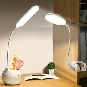 Lampes de table 2022 Clip lumière Led Rechargeable Protection des yeux apprentissage enfants collège dortoir lampe chambre chevet