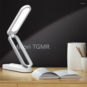 Tafellampen 2022Led opvouwbare oogbescherming bureaulamp USB opladen en plug-in dual-use student leeslicht licht touch dimming night cadeau