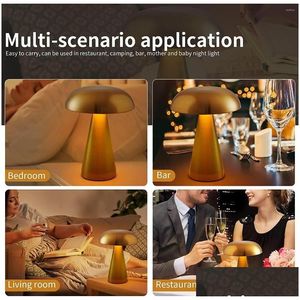 Tafellampen 2023 lamp led touch diming oplaadbaar restaurant bed decor dimable slaapkamer decoratie nachtlampen drop levering li dhlhp