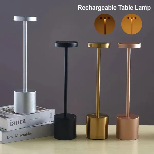 Lampes de table 2024 Lampe rétro USB rechargeable sans fil Night Light Stepless Gradation Chevet El Bar Décoration