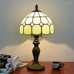 Tafellampen 220V Europese stijl Creatieve Mediterrane Groene Pastorale Eenvoudige Woonkamer Slaapkamer Bedlampje Nachtlampje 20CM