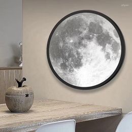 Lampes de table 24 cm lune miroir lampe ronde clair de lune 3 couleurs température chevet chambre salle de bain maison chambre décoration veilleuse