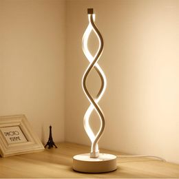 Lampes de table 24W LED Strip Light 110V / 220V Lampe de bureau Spirale Acrylique Art Lecture intérieure