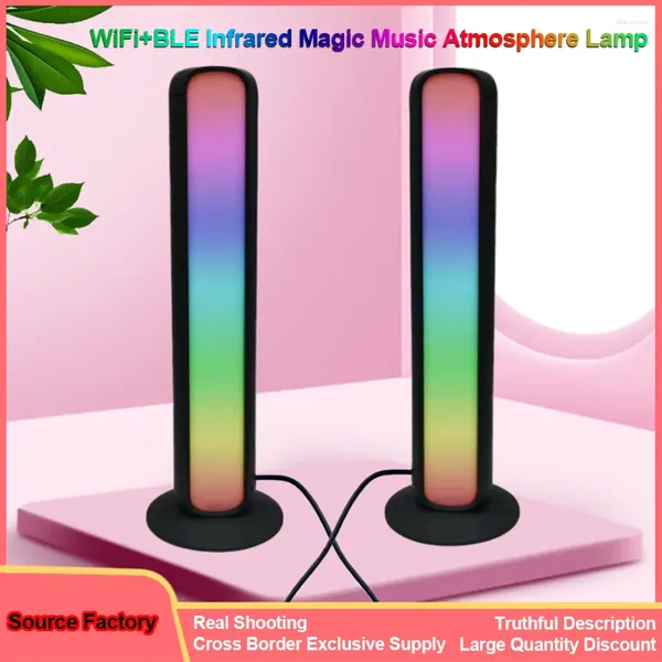 Lámparas de mesa 2 PPC Atmósfera colorida Play Light Bar Wifi Ble Magic Música Control de sonido RGBW LED LIGHTING LUMINACIÓN Lámparas 3D Lámpara