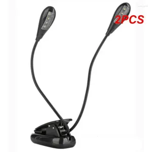 Lampes de table 2pcs double flexible double flex goosencks 4 leds Lights 8 LED LECTRE CLIP-on du bras de lampe de lampe de lampe