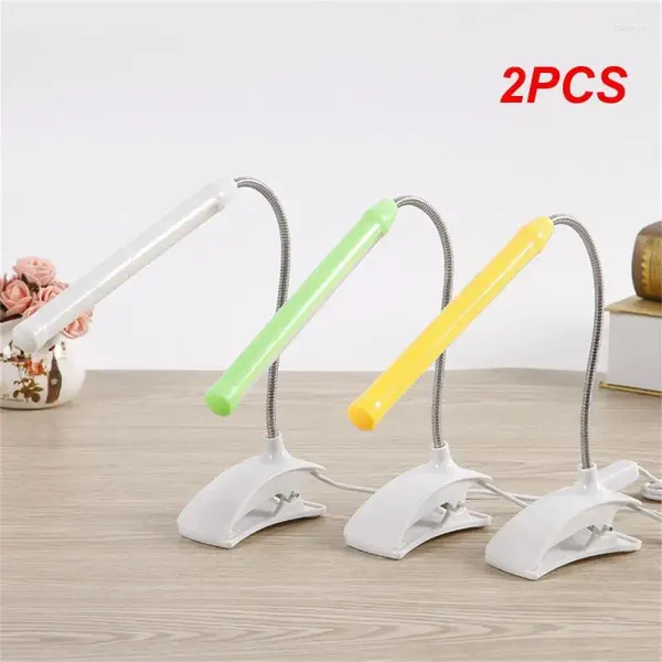 Lampes de table 2pcs lampe de bureau LED avec clip flexible pour le livre de lit de lecture de lecture de bureau de bureau