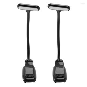 Lampes de table 2x LIVRES LED LUMILES CLIP rechargeable sur Light 3 Modes d'éclairage 9 LEDS Protection des yeux LAMPE DE LECTURE - Black