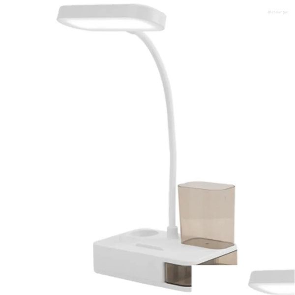 Lampes de table Lampe pliante à 3 vitesses avec rangement Gradation Veilleuse Salle d'étude Enfants apprenant à lire LED Chevet Drop Livraison Dhog5