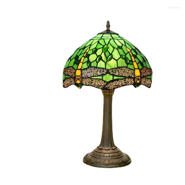 Lampes de table 30 cm lampe verte de libellule