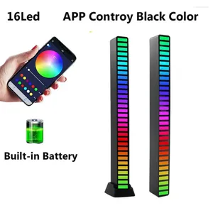 Taflampen 32 LED RGB Music Sound Light Bar Bluetooth App Control Rhythm Night Lights Pickup Voice Ambient for Gaming Room