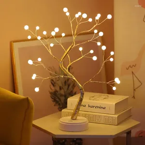 Lampes de table 36 LED Lampe de bureau de branche d'arbre de perle avec batterie de commutateur tactile ou veilleuse d'alimentation USB pour le festival de mariage de fête de Noël à la maison