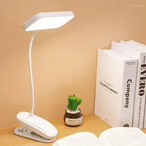 Tafellampen 360° flexibele lamp met clip Traploos dimmen Led-bureau Oplaadbaar Nachtkastje Nachtlampje Voor studeren Lezen Kantoorwerk