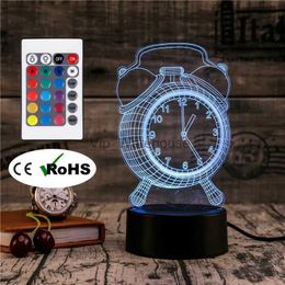 Lampes de table 3D Led nouveauté éclairage cadeau créatif veilleuse lampe de Table chevet horloge lumière Led maison couloir hôtel fête atmosphère lumières YQ231006