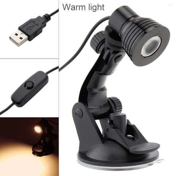 Lampes de table 3W USB lumière chaude puissance lampe Flexible Protection des yeux bureau ventouse chambre salon pour étude/travail