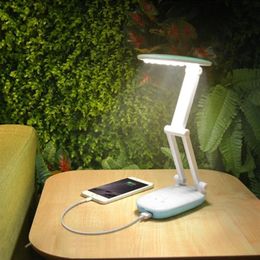 Lámparas de mesa 4 modos Dimmer Lámpara de escritorio LED portátil Banco de energía 2400mAh Batería plegable Luz corporal de 3 capas Recargable244M