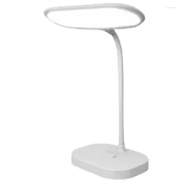 Lampes de table 60 LED Lampe de bureau pour bureau à domicile Protection des yeux 3 modes de couleur Éclairage Gradation en continu Col de cygne Presse réglable