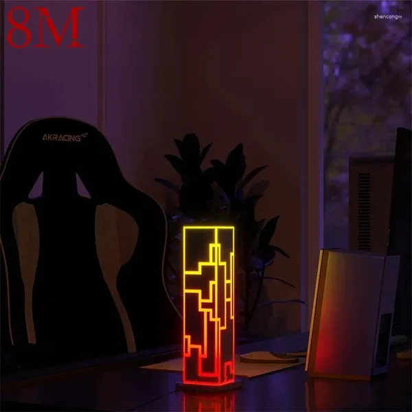 Lampes de table 8M Dimmer Lampe RGB Atmosphère Moderne LED Cube Bureau Lumière Décorative Pour La Maison