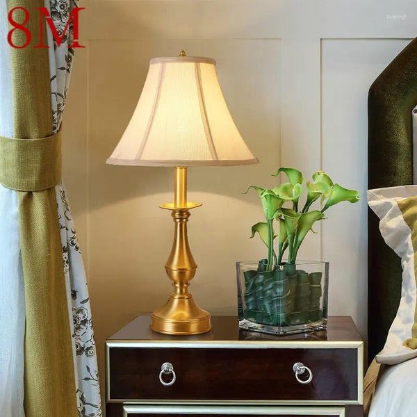 Lampes de table 8m la lampe en laiton nordique moderne LED Copper Desk Light Creative Decor for Home Chad Room