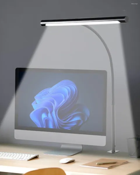 Lampes de table une lampe de bureau LED pour le bureau à la maison barre d'éclairage des yeux avec col de cygne 12 W