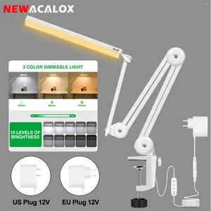 Lampes de table ACALOX 12W lampe de bureau pliante réglable avec 102pcs LED LED LECTURE DE LA LEUX OEUX POUR LA CHAMBRE DE BUREAU HOME EU / US 12V