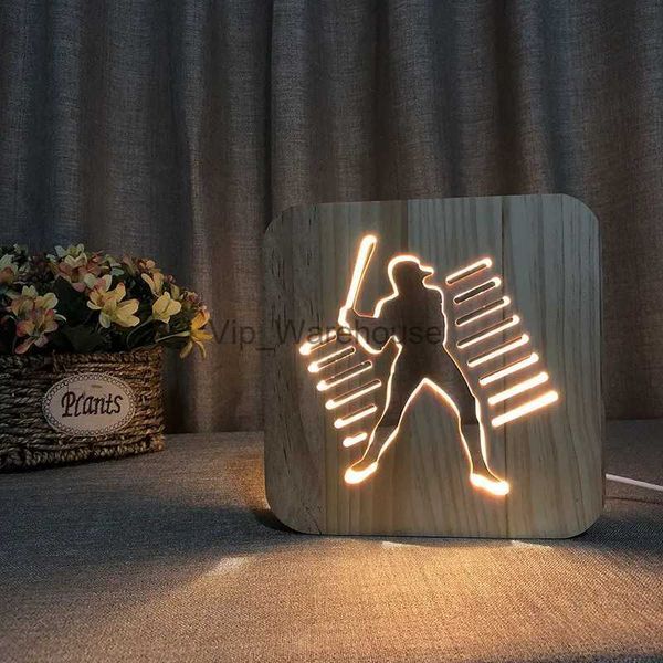 Lámparas de mesa Acecorner LED USB luz nocturna de madera pata de perro gato cabeza de lobo lámpara animal novedad dormitorio infantil decoración 3D lámpara de mesa niños Gif YQ231006