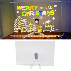 Tafellampen Acryl Desktop Decoratief LED-licht Bureau Schrijfbord met standaard 7 gekleurde pennen 2 veegdoekjes