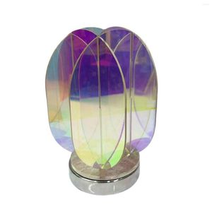 Lampes de table Acrylique Géométrique Coloré Lampe Pièce Maîtresse Transparent Creative USB Nuit Pour Chambre Bar Bureau Café Entrée