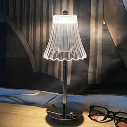 Lampes de table Table de chevet acrylique Rechargeable Touch Control Veilleuses décoratives Réglable Dimmable Pour la décoration d'ameublement
