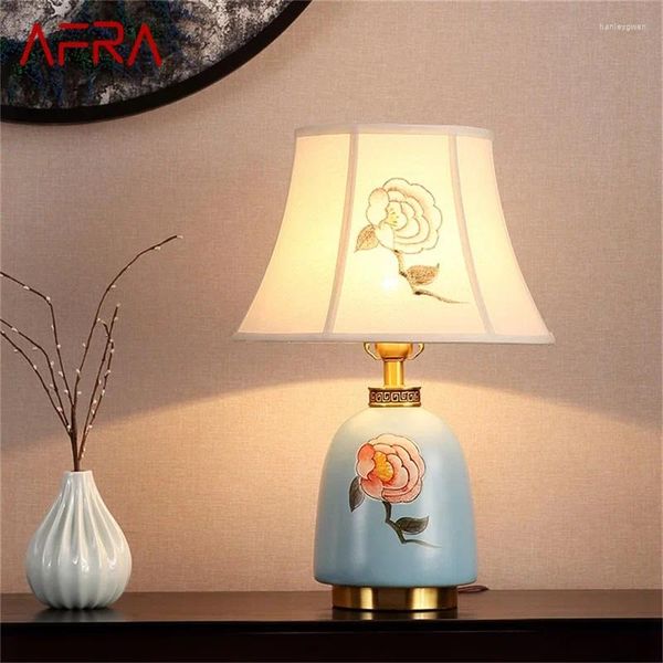 Lámparas de mesa Afra Luz de escritorio de cerámica de latón Adecuado para la sala de estar de la sala de estar Oficina de dormitorio