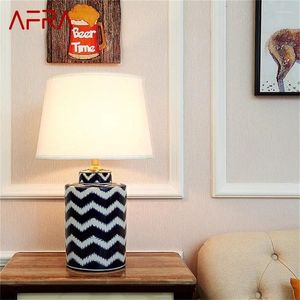 Tafellampen Afra keramische bureau licht dimmer koperen luxe stof voor huis woonkamer eetkamer slaapkamer kantoor
