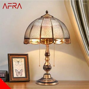 Lámparas de mesa Afra Lámpara de latón contemporánea LED RETRO RETRITOR VIDRIO LUXURA Copper Descripción de escritorio para la sala de estar de la sala de estar dormitorio