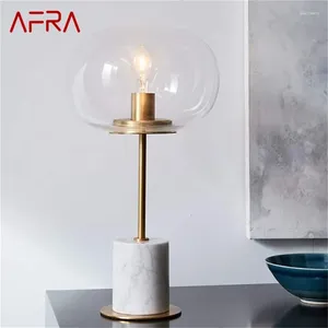 Lampes de table afra lampe nordique moderne vintage en verre créatif de bureau marbre de bureau LED simple pour la maison pour la maison.