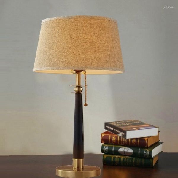 Lampes de table Amérique Pays Tissu Métallique Led E27 Lampe Pour Salon Chambre Étude H 68cm Ac 80-265v 1763