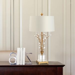 Tafellampen Amerikaans landlamp slaapkamer bedgebied eenvoudige kunst kristallen decoratie woonkamer