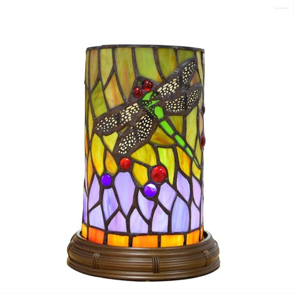 Lámparas de mesa Lámpara decorativa de vidrio LED de país americano Luz de tres tonos USB europeo de tres tonos.