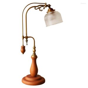 Tafellampen Amerikaans Deco Hout Vintage Slaapkamer Nachtkastje Retro Effen Studie Leeslampen Woonkamer Bureau Armaturen