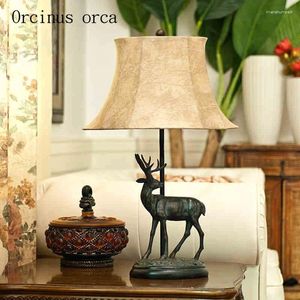 Tafellampen American Deer -vormige lamp slaapkamer bedkamer beddorp retro eenvoudige Europese stijl Chinese woonkamer