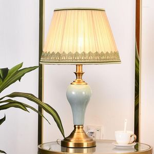 Tafellampen Amerikaans lamp keramisch romantisch eenvoudige moderne warme studie Europees Noordse I slaapkamerbedzijde