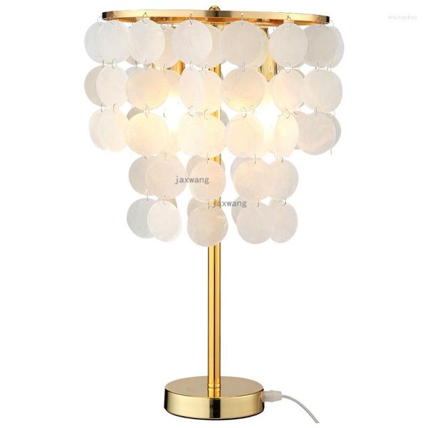 Lampes de table American Light Lampe de bureau de luxe Moderne LED Décor Shell Nordic Éclairage de bureau Chevet Chambre Luminaires