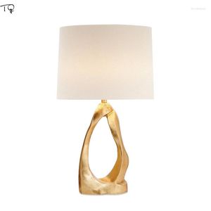 Lampes de table American Luxury Gold Lustre Art Lampe décorative LED E27 Chambre Chevet Minimaliste Moderne Bureau Lumières Livng / Model Room Bar
