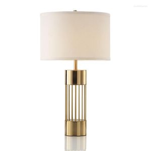 Lampes de table américain moderne luxe Villa or décoration lampe nordique rétro chambre chevet LED lampes de lecture 110V 220V