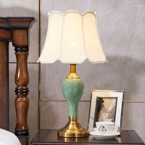 Tafellampen Amerikaanse Retro Keramische Lamp Minimalistische Creatieve Slaapkamer Nachtkastje Woonkamer Studie Huishoudelijke Verlichtingsarmaturen