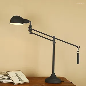 Tafellampen Amerikaans retro Europa Bedside Lamp slaapkamer Studie Creatief kantoorwerk bureau Lees de