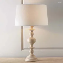 Lámparas de mesa American retro simple lámpara de resina de color madera escritorio moderno para sala de estar estudio dormitorio decoración del hogar